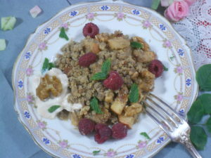 un crumble sans lactose et sans gluten