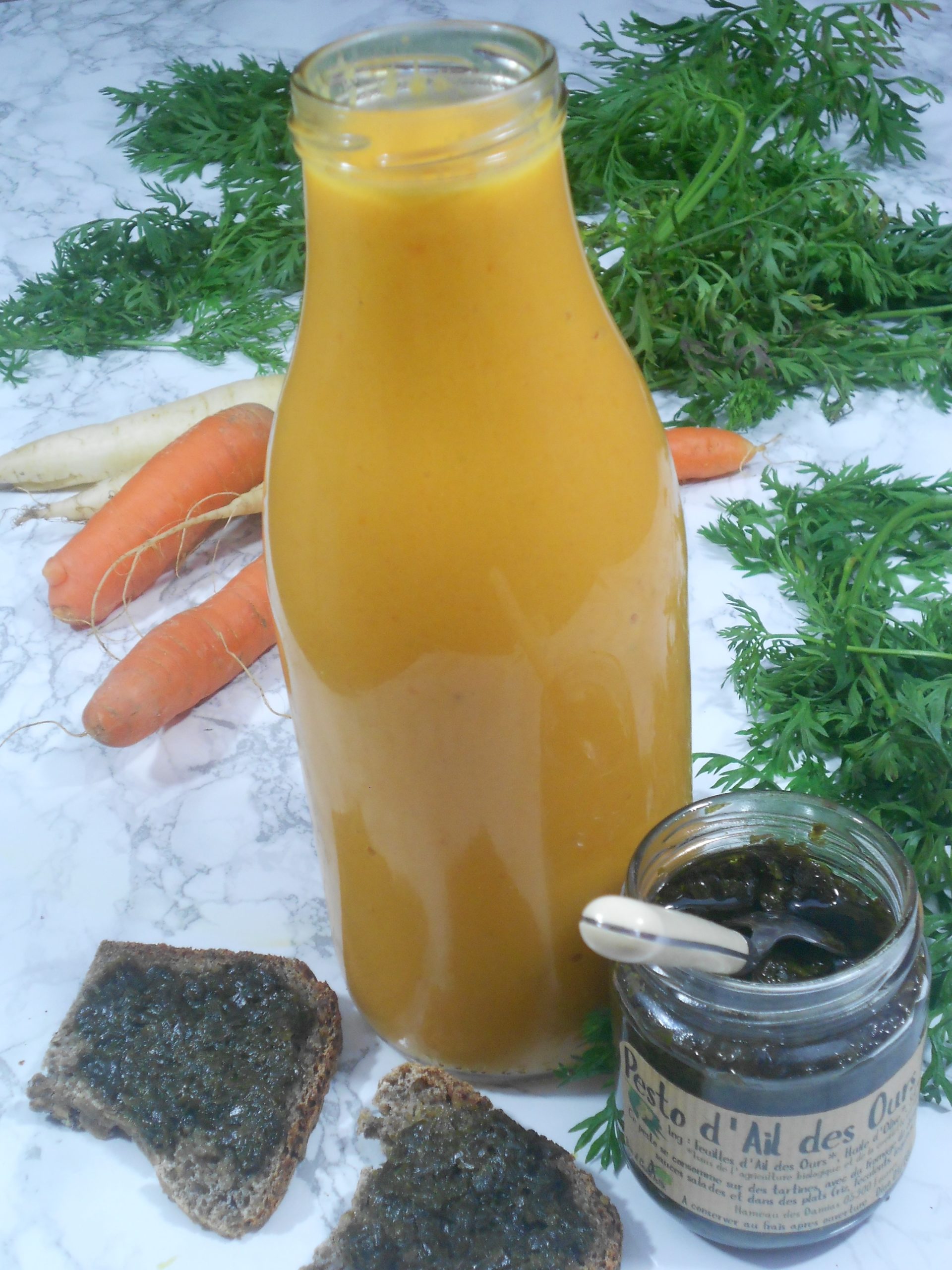 une soupe de carottes de vitamineée