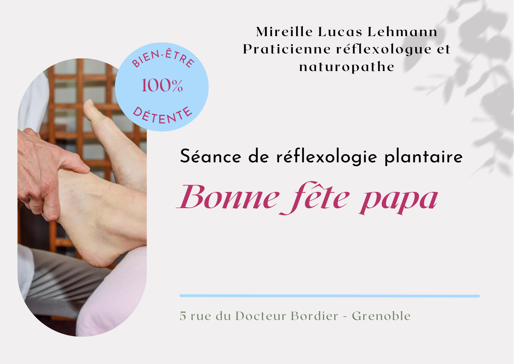 Carte cadeau pour une séance de réflexologie plantaire - spéciale fête des pères – Image 2